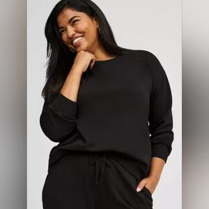 Torrid Drop Shoulder Black Sweatshirt. Size 1